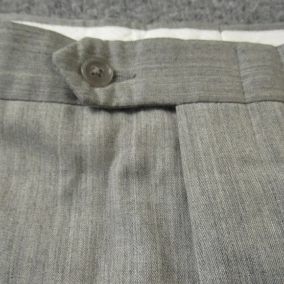 Hart Schaffner Marx Dress Pants Mens 36 Wool Cashmere Gray Pleated Unhemmed - Picture 13 of 16